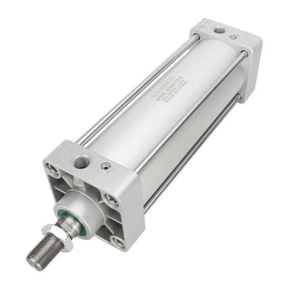 Baomain Pneumatic Air Cylinder with magnets SC 80 x 175-S PT 3/8'', Bore: 80mm, Stroke: 175mm(7''), Screwed Piston Rod Dual Action 1.0 Mpa