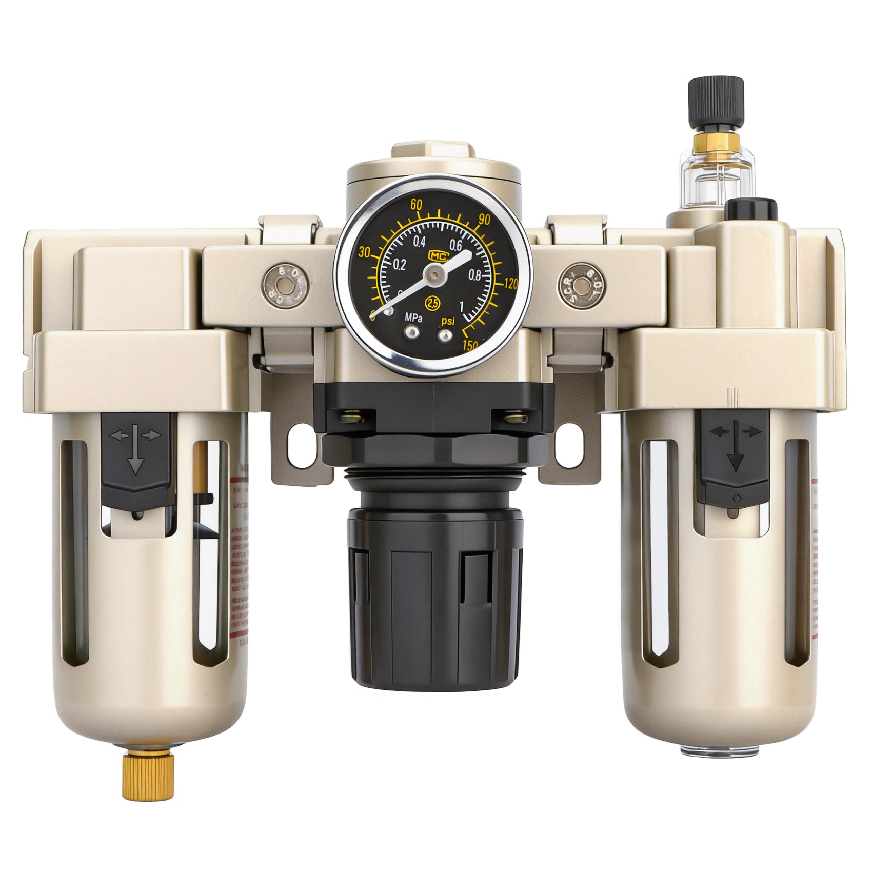 Baomain Pneumatic Air Filter Regulator AC3000-03 Lubricator G3/8 Thread