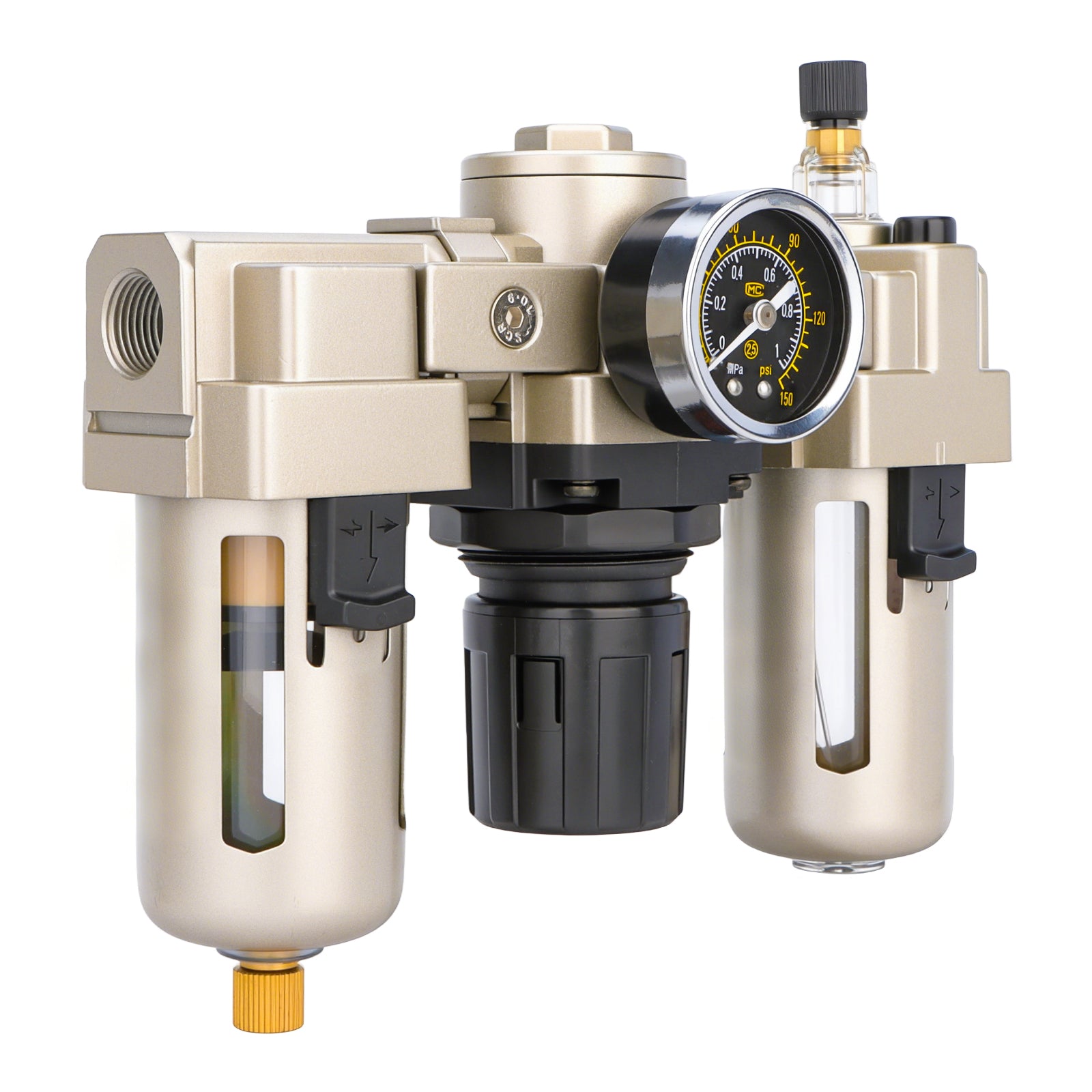 Baomain Pneumatic Air Filter Regulator AC3000-03 Lubricator G3/8 Thread