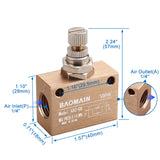 Baomain Pneumatic Flow Speed Control Valve ASC-8 one Way Two Position Female to Female PT1/4