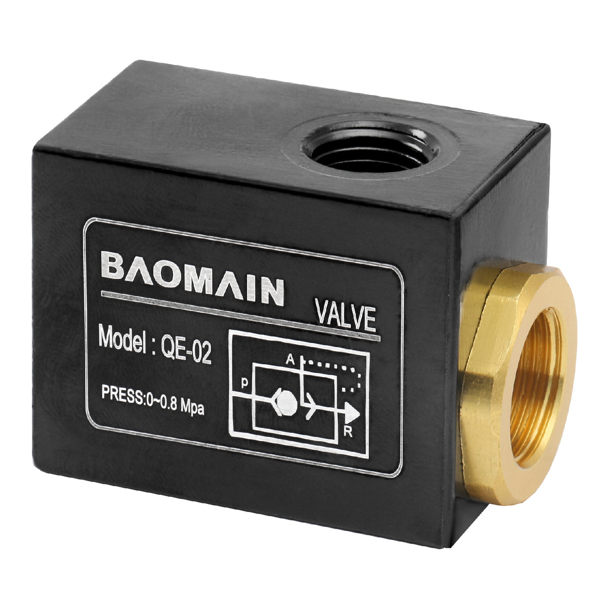 Baomain Pneumatic One Way Quick Exhaust Valve QE-02 1/4PT Inlet Port