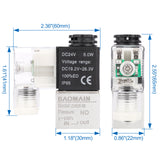 Baomain Pneumatisches 2-Positionen-2-Wege-Elektro-Magnetluftventil 2V025-08 PT 1/4 Zoll 12 V/24 V/110 V/220 V-Wege normalerweise geschlossen