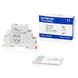 Baomain Single-Function Time Relay, 5A AC/DC24V-240V,2C ON-Delay, DIN Rail Mounting Timer Relay TBT5-3