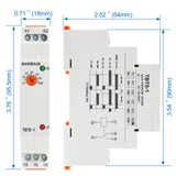 Baomain Single-Function Time Relay, 5A AC/DC24V-240V, 1C ON-Delay, DIN Rail Mounting Timer Relay TBT5-1