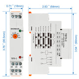 Baomain Single-Function Time Relay, 5A AC/DC24V-240V,1C ON-Instantaneous &1C ON-Delay, SPDT, DIN Rail Mounting Timer Relay TBT5-2