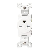 BAOMAIN Single Receptacle Outlet, 250VAC 20Amp Wall Outlet, Straight Blade Receptacle, Self-Grounding Construction With UL Listed BAS-013 White