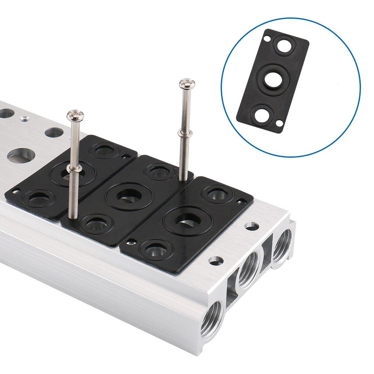 BAOMAIN - 10 pcs Gaskets, Black Rubber Seal, accessory for 4V210  Pneumatic Solenoid Valve