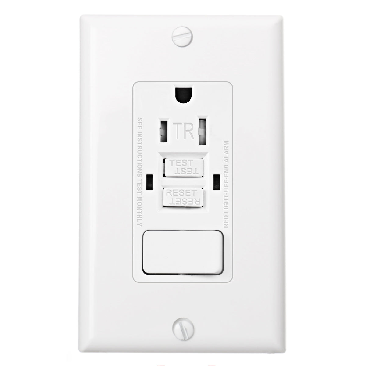BAOMAIN GFCI Outlet with Combination Switch,Tamper Resistant GFCI Receptacle 15Amp,ETL Listed,Back &Side Wire,White BAA-001