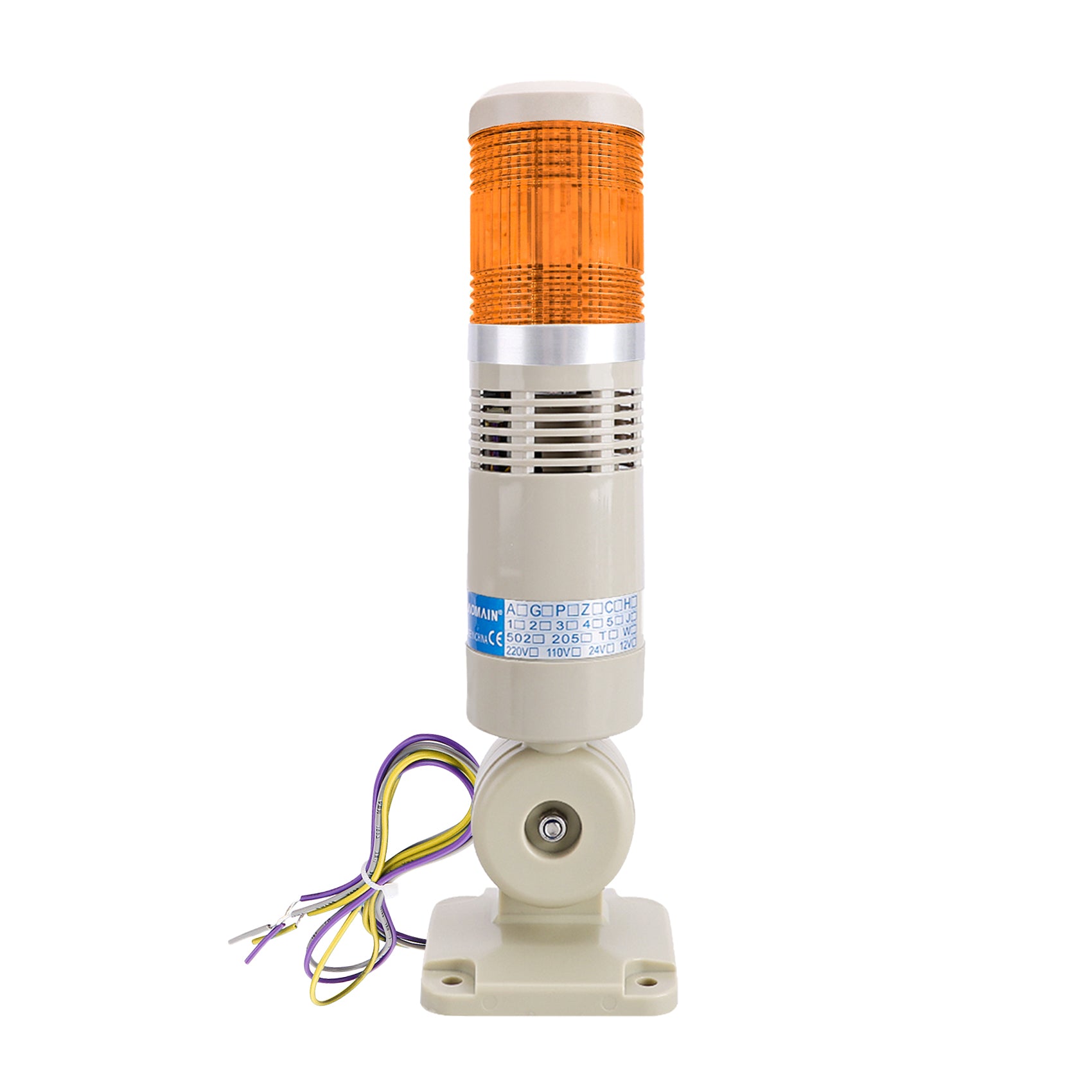 Tower lamp with buzzer top