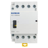 Baomain Manual Household AC Contactor HC1-50M 24V/110V/220VAC 50A 4Pole 50/60Hz Modular Contactor Circuit Control 35mm DIN Rail