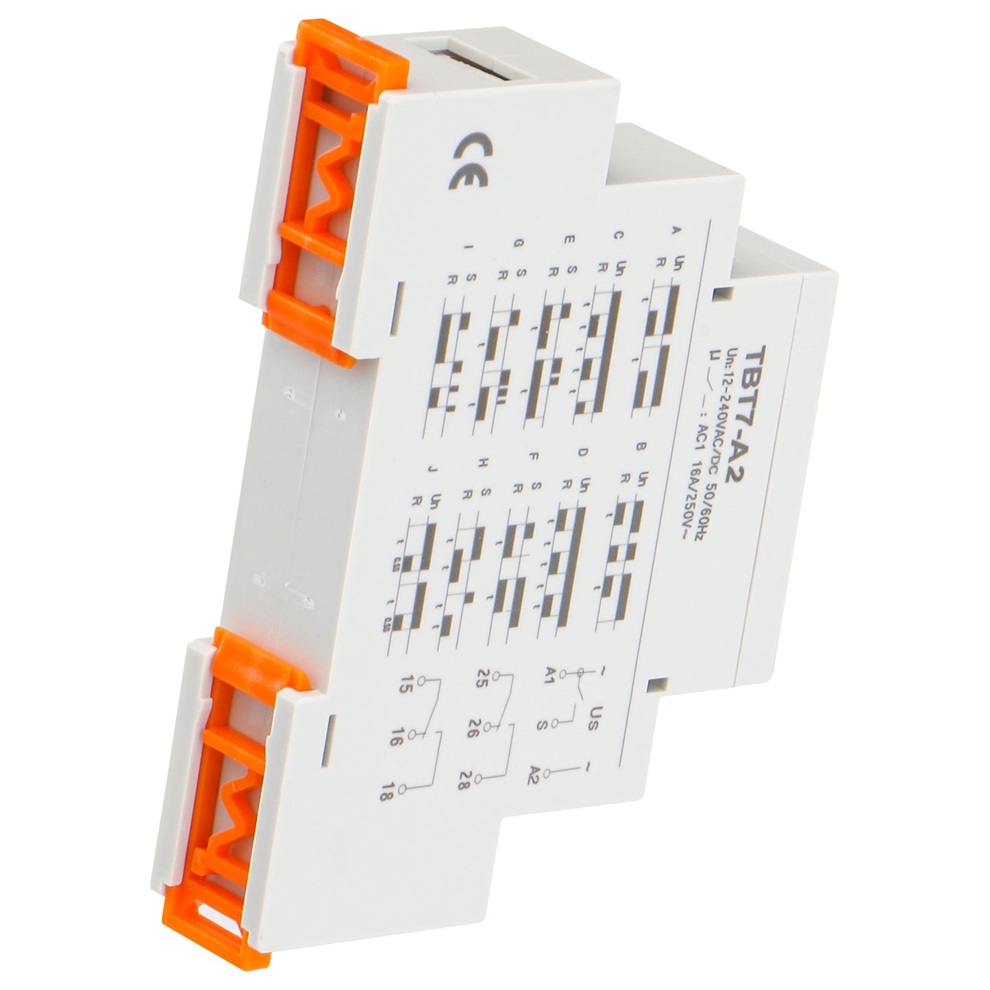 Multi-Function Time Relay, 16A/250V SPDT 10-Functions, DIN Rail ...