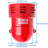 BAOMAIN 110dB Mini Metal Motor Siren MS-190 Industrial Alarm Sound Electrical Guard Against Theft Mine Alarm AC110V/220V DC12V/24V