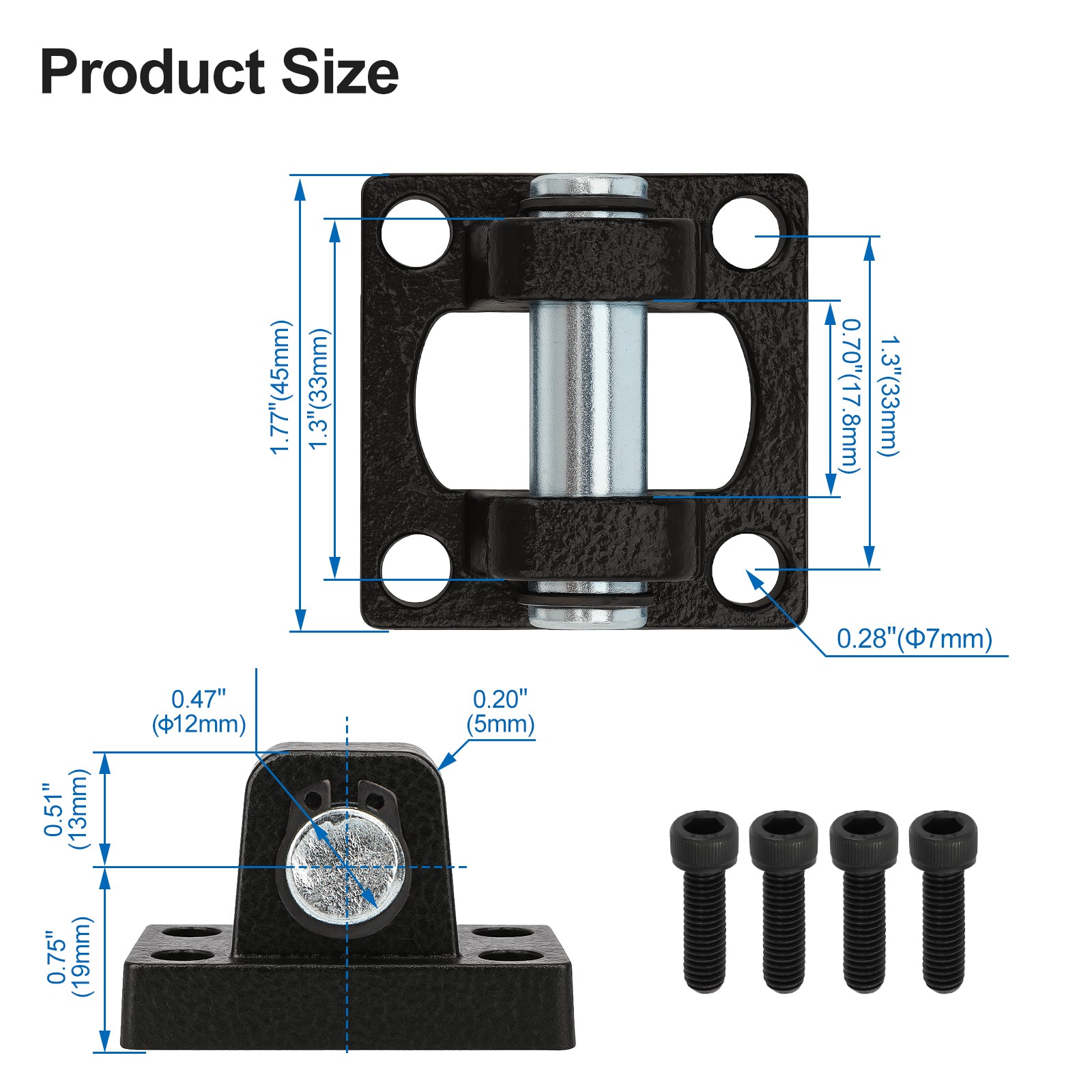 Baomain Foot Flange CB-32 for Foot mounting Work with Pneumatic Standard Cylinder SC 32