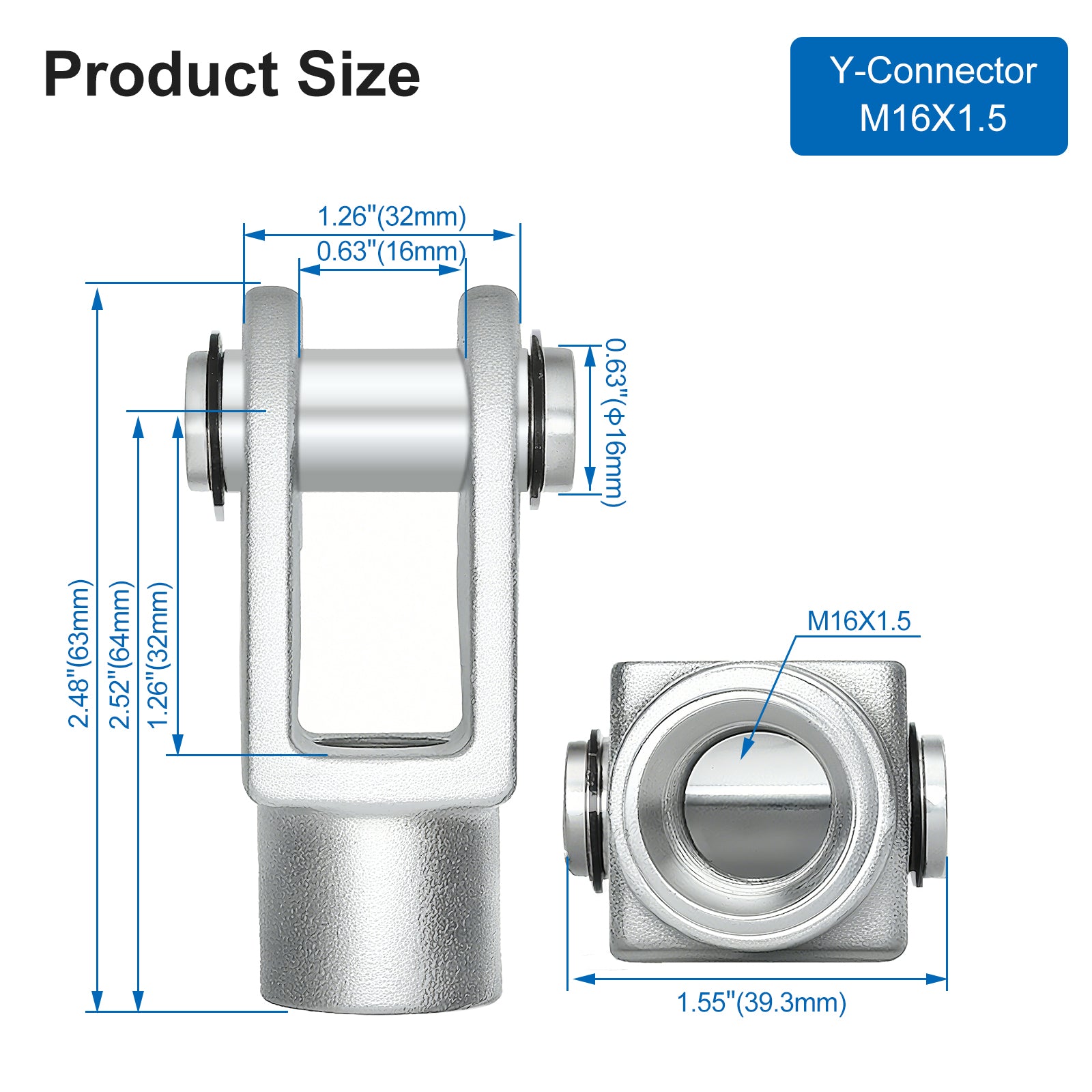 Baomain Pneumatic Splice CY-50 for Foot Mounting Work with Pneumatic Standard Cylinder SC 50