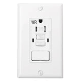 BAOMAIN GFCI Outlet,Tamper Resistant&Weather Resistant GFCI Receptacle 15Amp with Combination Switch,ETL Listed,Back &Side Wire,White BAA-001