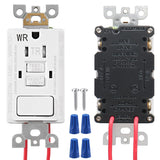 BAOMAIN GFCI Outlet,Tamper Resistant&Weather Resistant GFCI Receptacle 15Amp with Combination Switch,ETL Listed,Back &Side Wire,White BAA-001