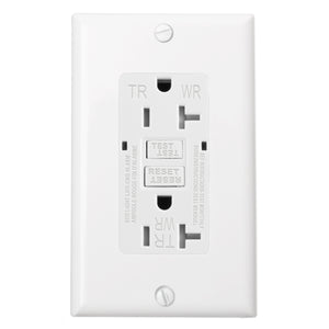 BAOMAIN GFCI Outlet Receptacle 20Amp 120VAC 60Hz Weather-Resistant and Tamper-Resistant, Ground Fault Circuit Interruptor, GFI UL&CUL listed White