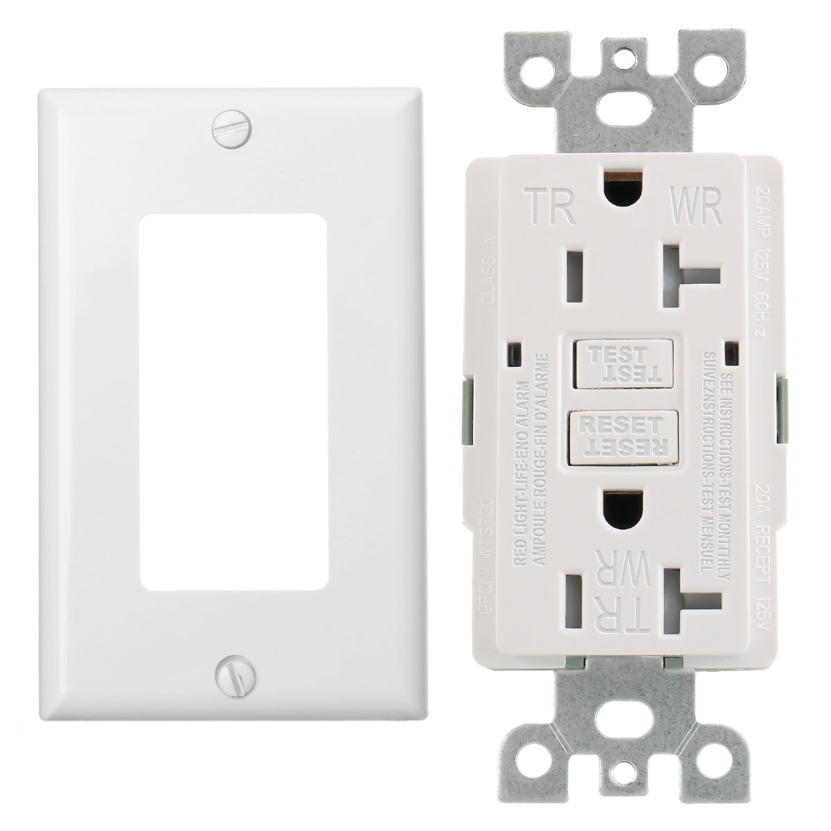 BAOMAIN GFCI Outlet Receptacle 20Amp 120VAC 60Hz Weather-Resistant and Tamper-Resistant, Ground Fault Circuit Interruptor, GFI UL&CUL listed White