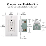 BAOMAIN GFCI Outlet 15Amp AC125V 60Hz,Automatic Trigger Function,Tamper Resistant GFCI Receptacle with LED Indicator,Wall Plates and Screws Included, UL Listed, White