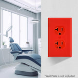 Baomain Hospital Grade Outlet,Duplex Receptacle,20Amp 125V Isolated Ground,Red-orange colour