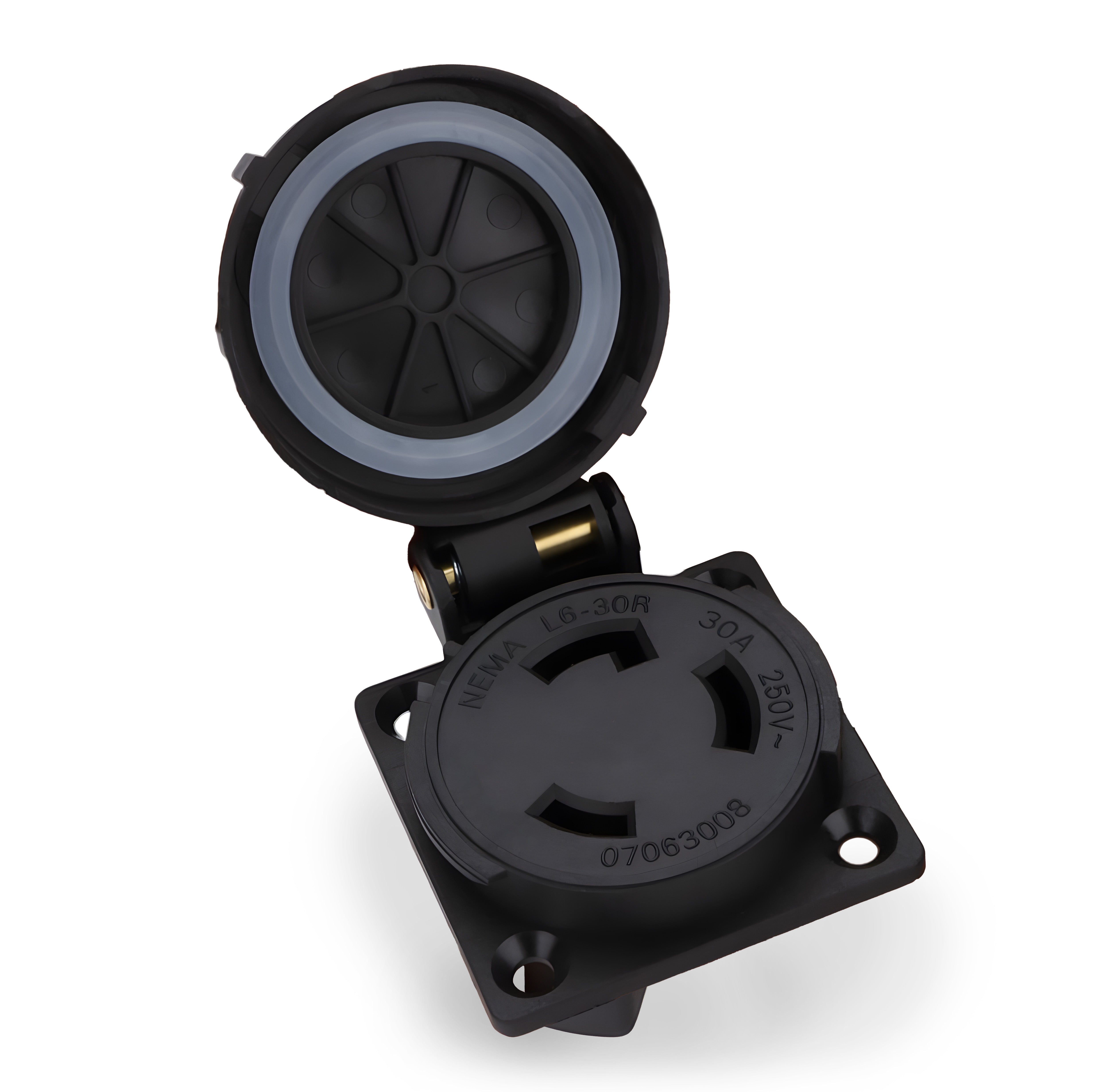 Baomain NEMA L6-30R Extreme Weatherproof Locking Receptacle - 30A 250V Industrial Outlet with IP67-Design Cover