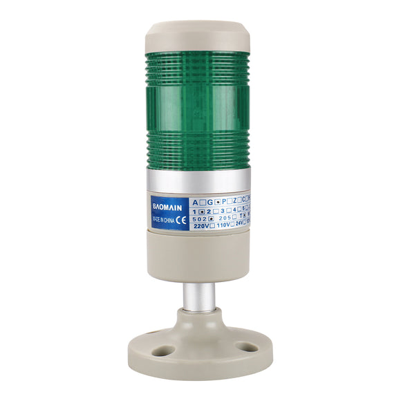 Industrial Signal Light Column LED Alarm Round Tower Light Indicator Continuous Light Warning Light Green LGP-502T