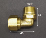 Baomain Adapter Connector 90° Male-Male / male-pex PT1/2" Threaded Water Pipe Fittings