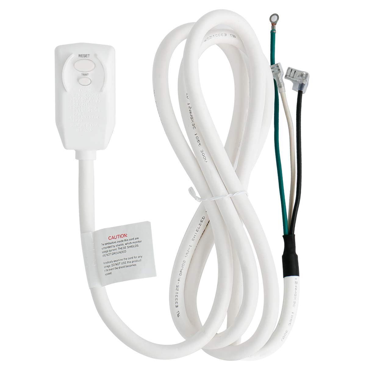 BAOMAIN 240 VAC 20 Ampere 4800 W 12 AWG LCDI-Netzkabelstecker 60 Hz NEMA 6-20P für A/C-Klimaanlage, UL-zertifiziert, 7,5 FT Ersatz für Leckstromerkennungsunterbrecher, weiß