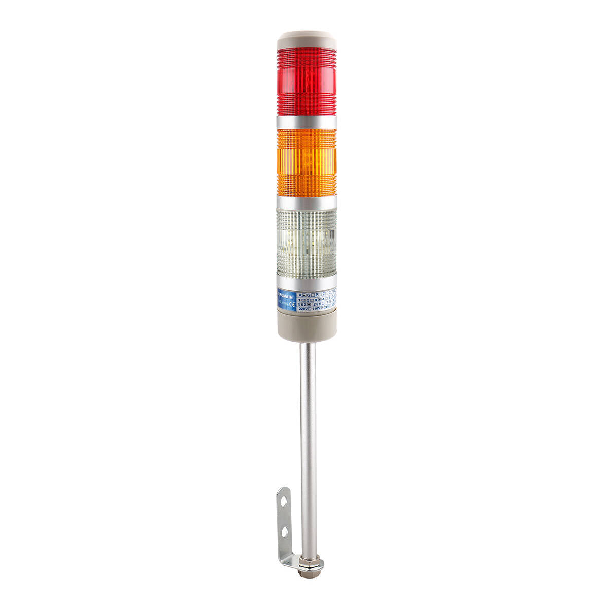 Baomain Industrial Signal Light Column LED Alarm Round Tower Light Indicator Continuous Light Warning Light Red Yellow White LTA-502T