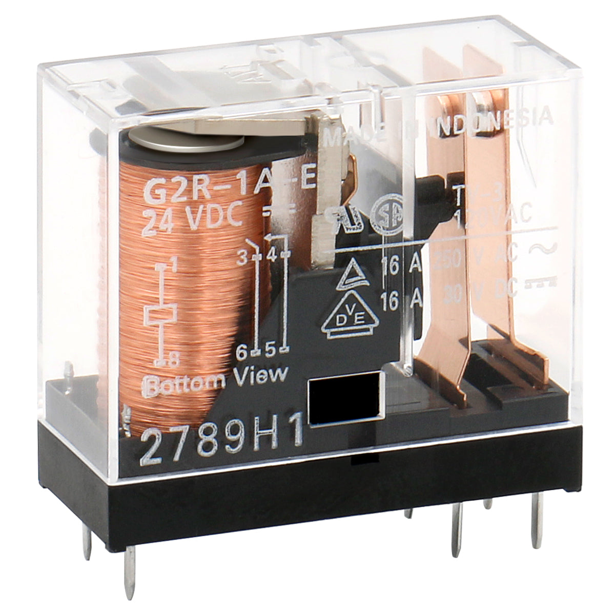 ELECTRONIC COMPONENTS G2R-1A-E-DC24 POWER RELAY SPST-NO 24VDC, 16A, PC BOARD Pack of 10