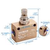 Baomain Pneumatic Flow Speed Control Valve ASC-15 One Way Two Position Famale to Famale PT 1/2''