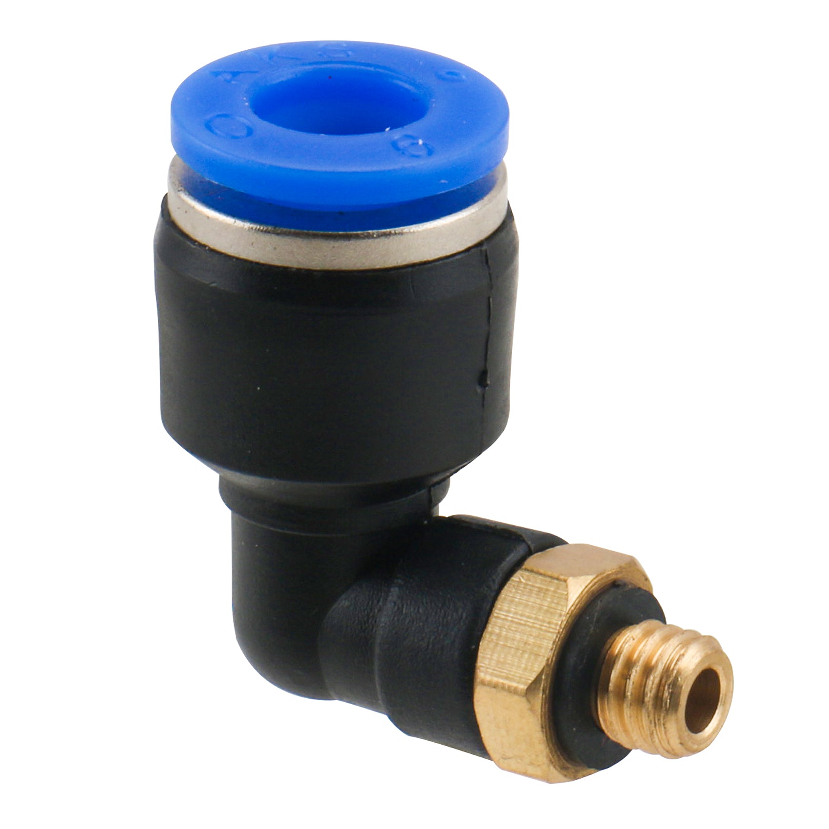 Baomain Quick Connectors PL6-M5 Male Elbow 6mm Tube OD x M5 Thread 90° Push to Connect Fittings