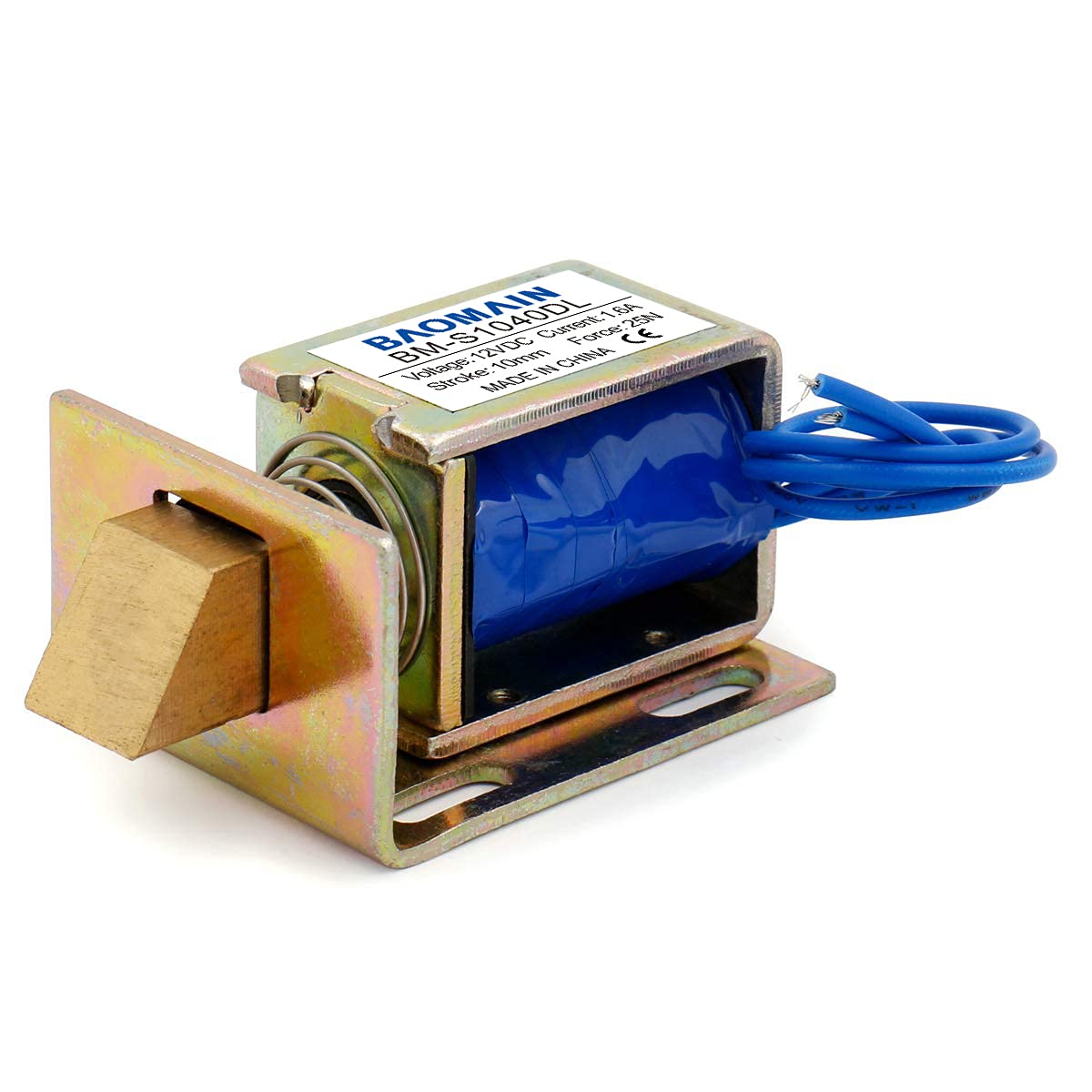 Baomain Solenoid Electromagnet Door Lock BM-S1040DL 12V 1.6Amp 25N Force Energy Saving DC Tractive