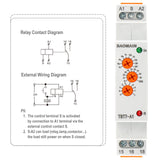 Baomain Multi-Function Time Relay, 16A SPDT 10-Functions, DIN Rail Mounting Timer Relay TBT7-A1