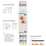 Baomain Multi-Function Time Relay, 16A Delay Off SPDT, DIN Rail Mounting Timer Relay TBT7-C1