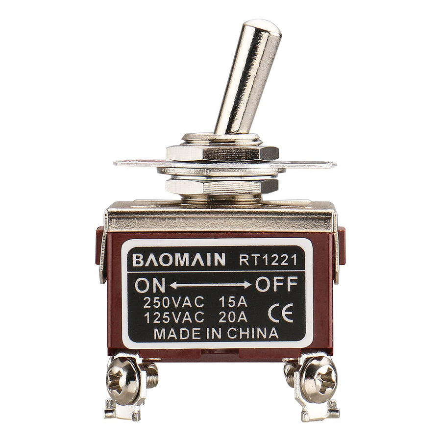 Baomain Toggle Switch DPST ON/Off 2 Position 250VAC 15A 125VAC 20A 1/2
