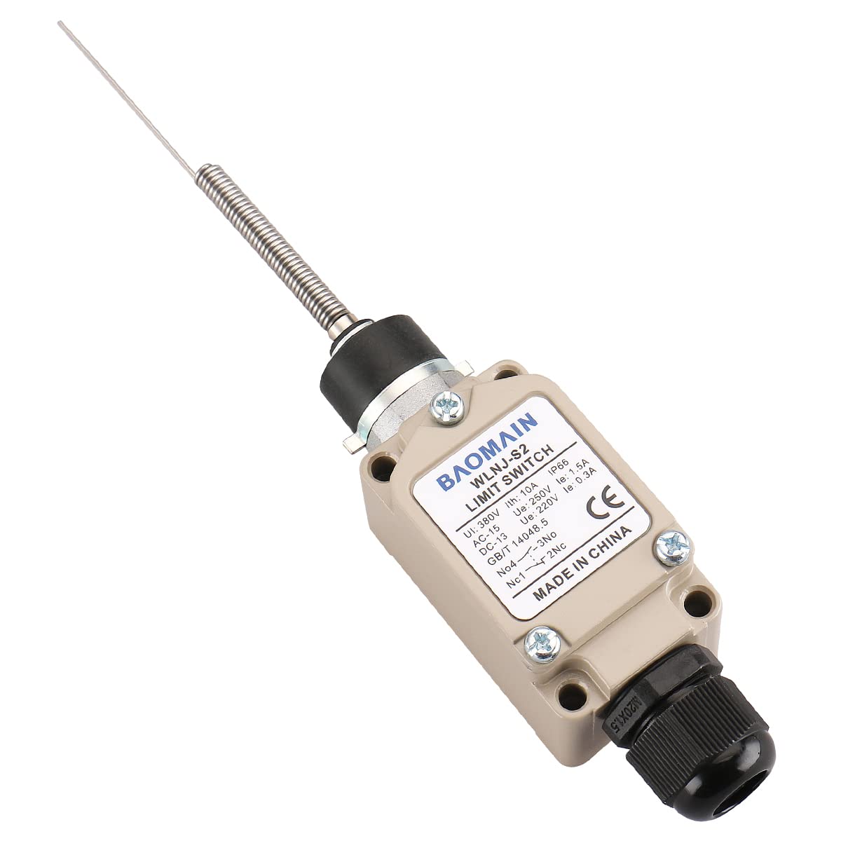 Baomain Limit switch WLNJ-S2 Wobble Coil Spring Lever Momentary 380V 1
