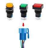 Baomain Wiring Plug with Harness for 5/8" 16mm Push Button Switch ON Off 1 NO 1 NC Wire Connectors