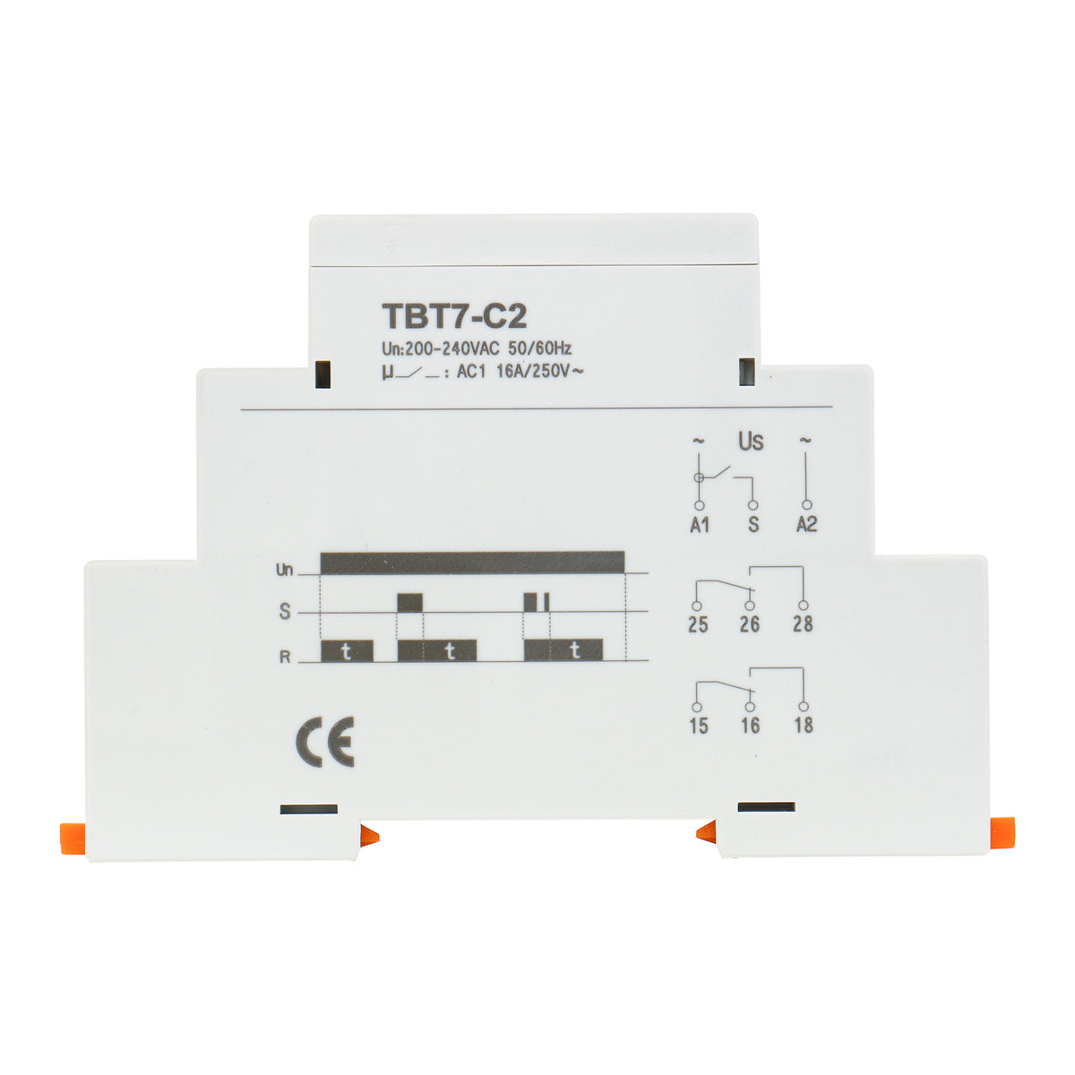 Multi-Function Time Relay, 16A/AC250V, Delay Off SPDT, DIN Rail ...