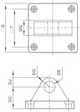 Baomain Foot Flange Link an Enclosure CA-32 for Foot Mounting Work with Pneumatic Standard Cylinder SC 32