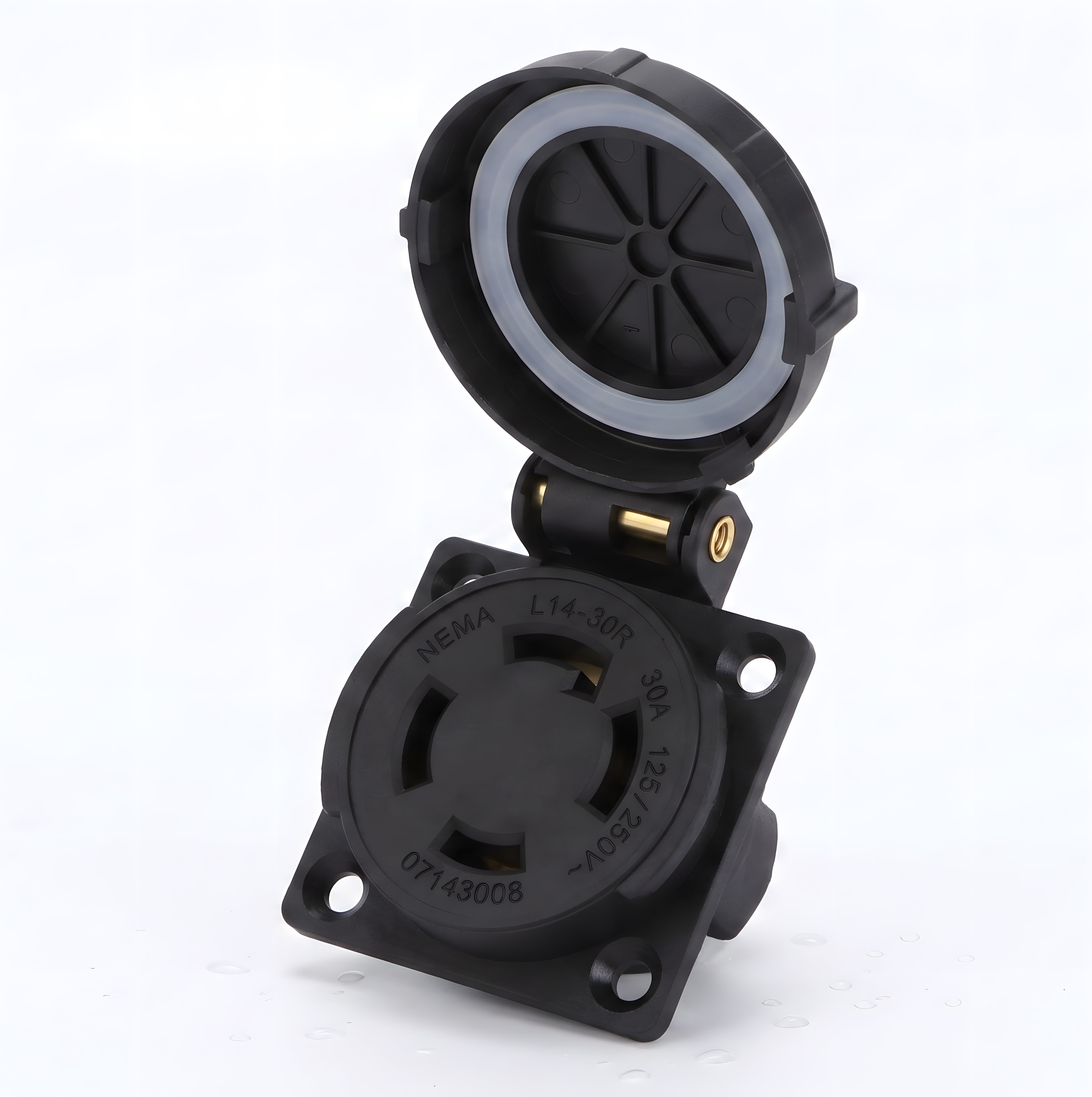 Baomain NEMA L14-30R Extreme Weatherproof Locking Receptacle - 30A 125/250V Round Locking Cover (cRUus Certified)