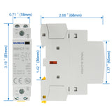 Baomain Hum-free DC/AC Modular Contactor 16A 2 Pole 12V/24V/110V/220V Circuit Control 35mm DIN Rail BMHC7-16