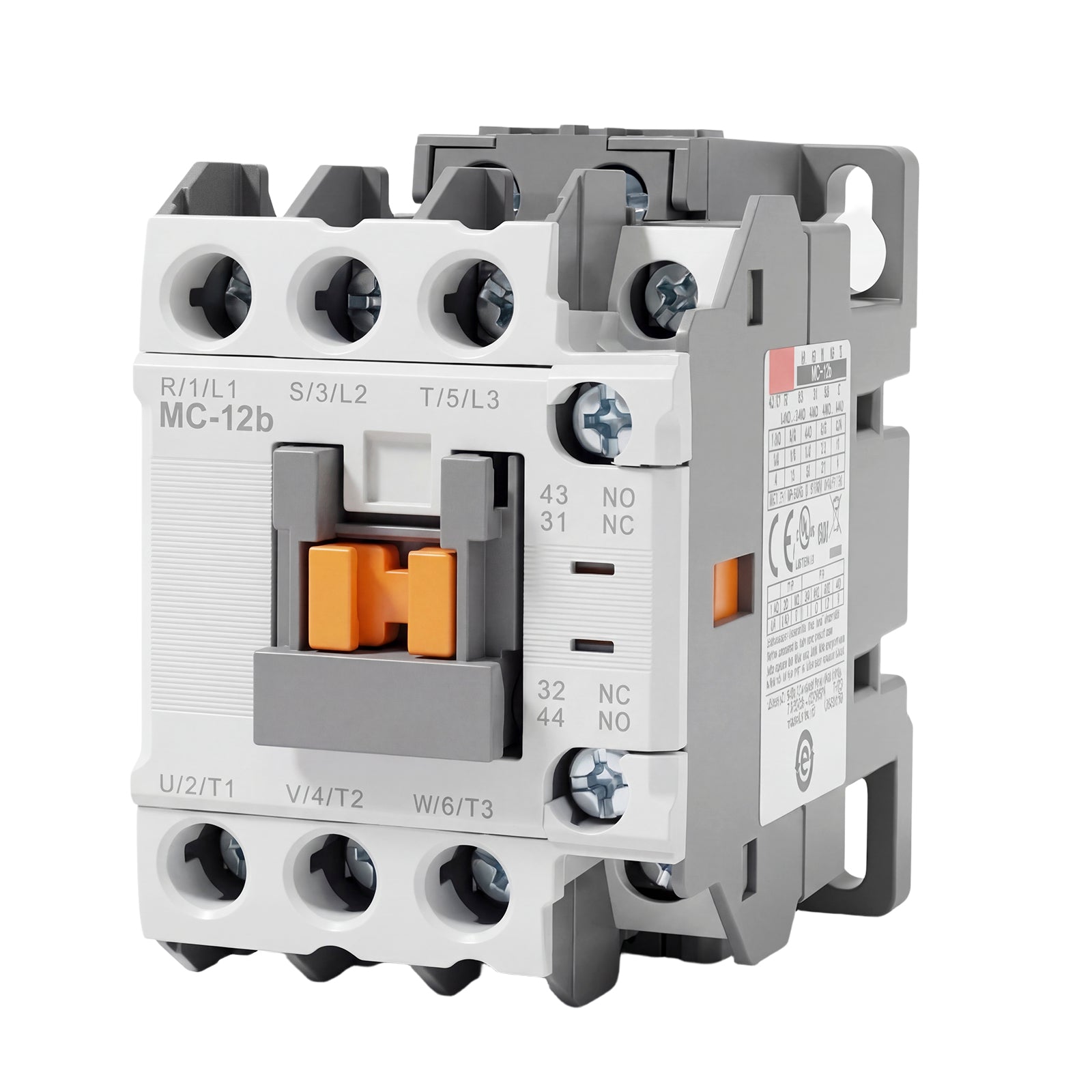 MEC Magnetic DC Contactor MC-12b 3 Pole DC 24V/110V 12A 50/60Hz 1a1b, 1NO 1NC Auxiliary Contact, DIN Rail Mount, UL Listed