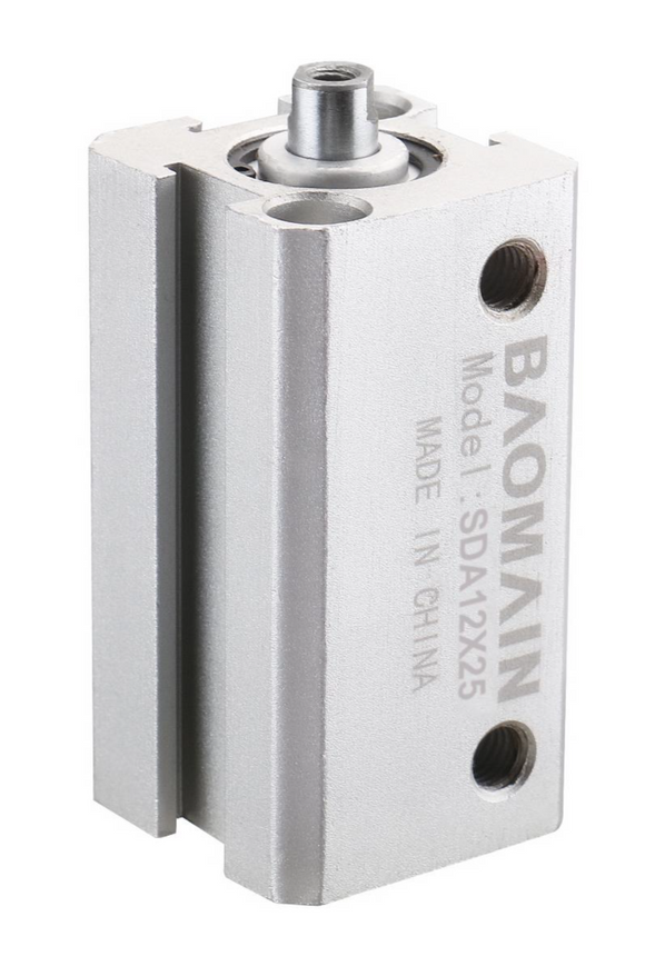 Baomain Compact Thin Pneumatic Air Cylinder SDA 12-25 12mm Bore M5 Port Double Action
