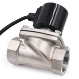 Baomain Electric Solenoid Valve 1-1/2" inch DC12V/DC24V/AC110V/AC220V Normally Closed (N.C.) Water IP66 Silver Steel Stainless 2W-400-40B