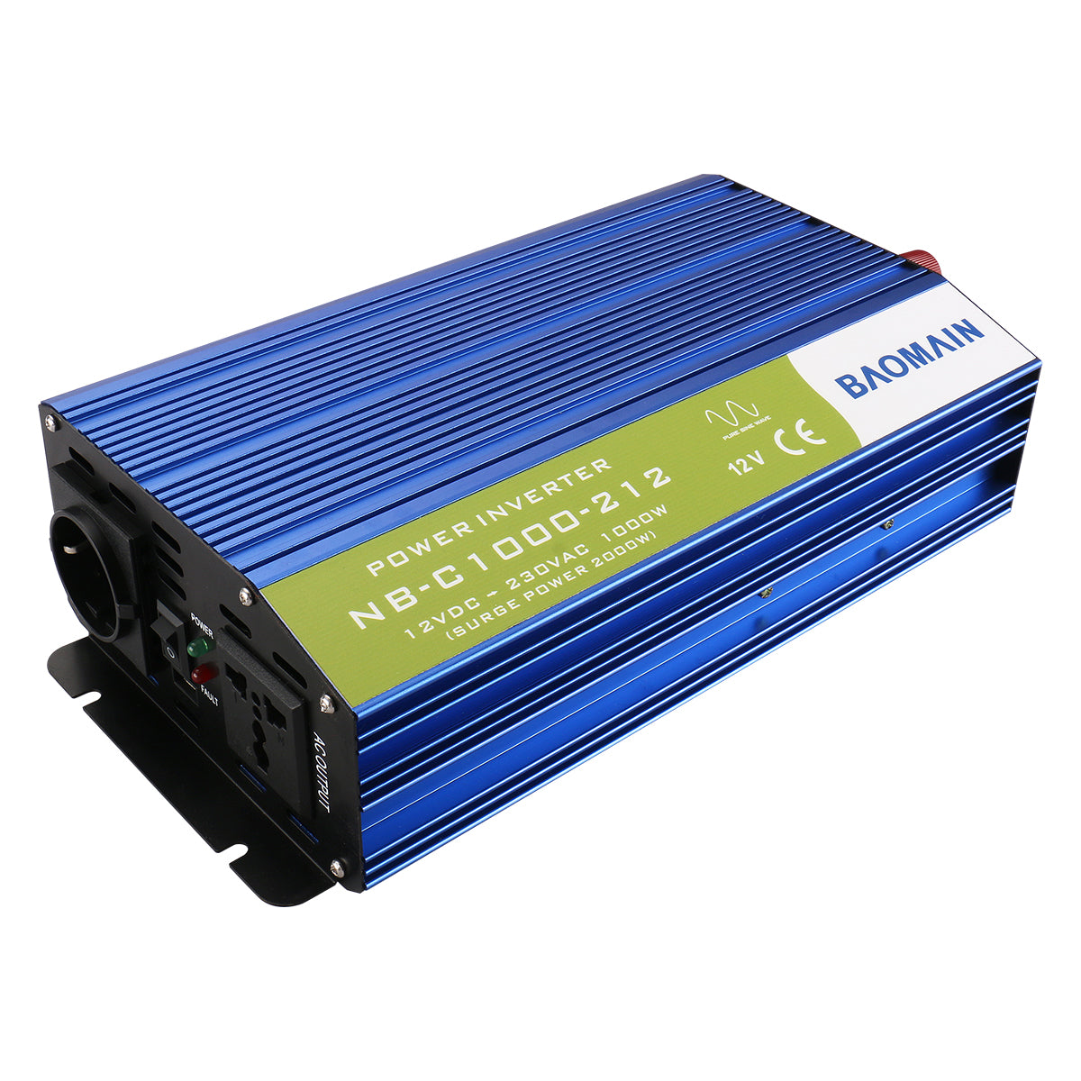 Baomain NB-C1000-212 12V to AC 230V 300W Car Power Transformer with Universal Adaptor and Usb Charging Interface