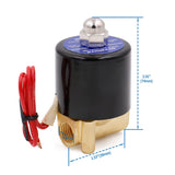 Baomain Pneumatic 1/4 Inch 12V/24V/110V/220V Brass Electric Solenoid Valve 2W025-08 Normally Closed Water, Air