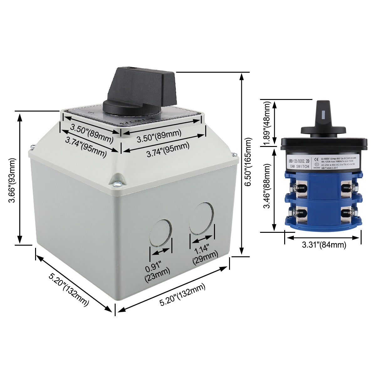 25A Selector Switch Solar Power System 25A Rotary Changeover Switch ...