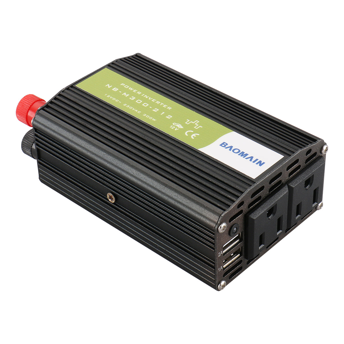 Baomain NB-M300-212 12V to AC 230V 300W Car Power Transformer with Universal Adaptor and Usb Charging Interface