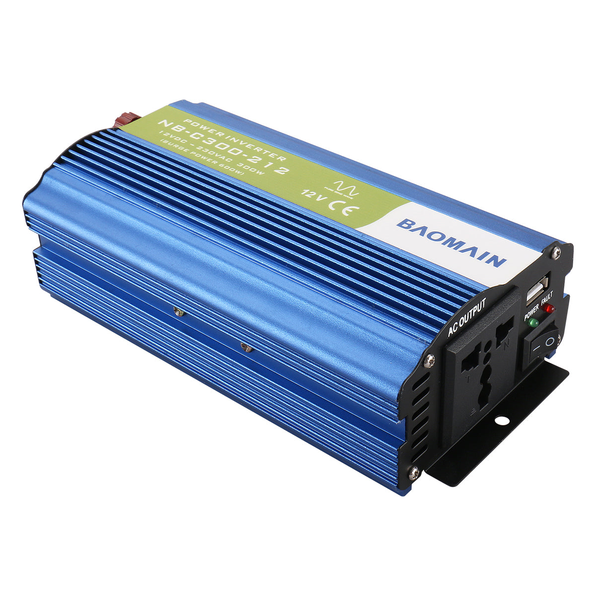 Baomain NB-C300-212 12V to AC 230V 300W Car Power Transformer with Universal Adaptor and Usb Charging Interface